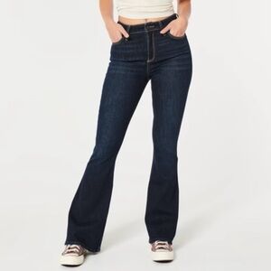 Hollister curvy high rise vintage stretch flare jeans long inseam 11L/10L/30L